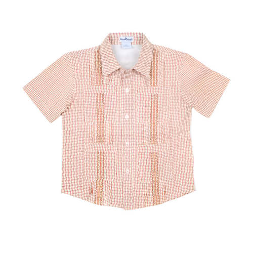 Wave Check Gameday Guayabera - Burnt Orange