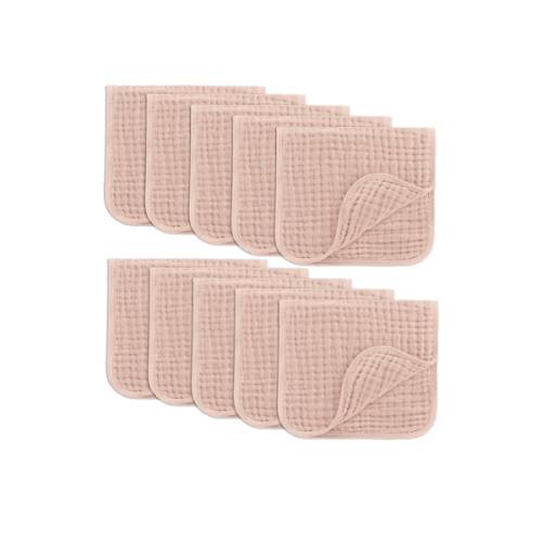 Comfy Cubs Muslin Burp Cloths 20" x 10", Pack of 6 - Large, 6-Layer, Ultra Absorbent 100% Cotton for Baby Drool and Messes - Soft, Safe & Gentle Baby Burp Cloths Set for Boys & Girls - Blush