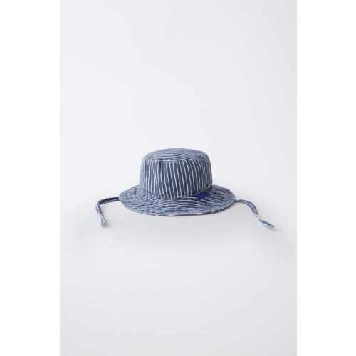 STRIPED TWILL BUCKET HAT - Blue / White | ZARA United States