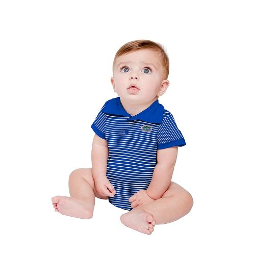 Two Feet Ahead Striped Short Sleeve Golf Polo Baby Bodysuit Creeper Infants Newborn Sizes 0-3M 6M 12M