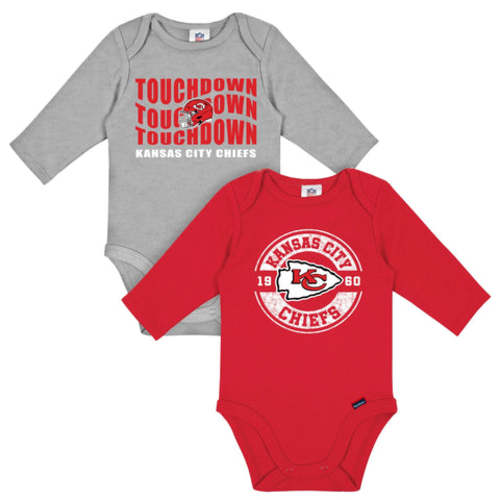 2-Pack Baby Boys Kansas City Chiefs Long Sleeve Bodysuit Set