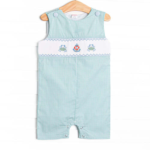 Harbor Days Smocked Jon Jon, Green – Stitchy Fish