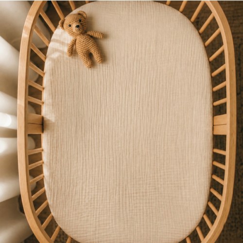 Muslin Sheets for Stokke V2 V3 Cribs - Organic Cotton Fitted for Sleepi