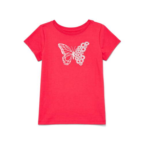Wonder Nation Toddler Girls Tee with Short Sleeves, Sizes 18M-5T