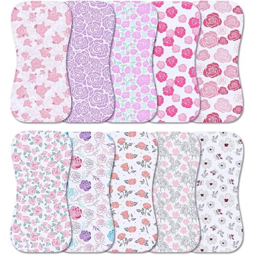10-Pack Burp Cloths for Baby Boys and Girls - Organic Baby Burp Cloth,Baby Washcloths, Burp Rags, Large Neutral Burp Clothes for Newborn