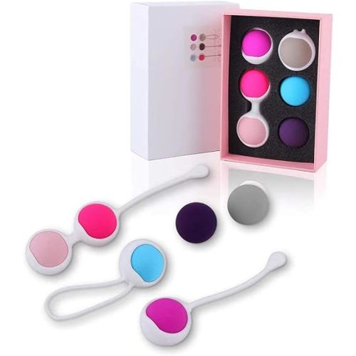 Kegel Balls for Tightening – 6 Kegel Exercise Weights Exercise kit for Beginners to Advanced for improving Bladder Control and Tightening Pelvic Floor Muscles, Silicone Kegel Balls for Women