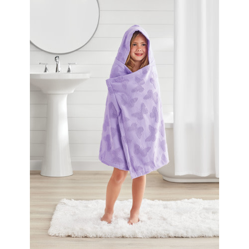 Your Zone Bugs & Butterflies Cotton Towel & Washcloth, Purple