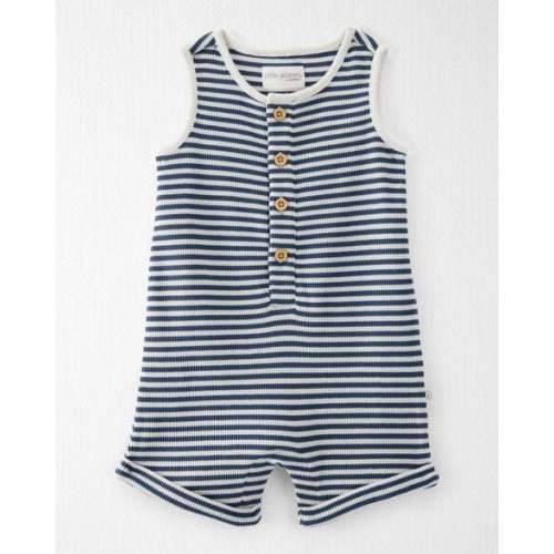 Baby Organic Cotton Waffle Knit Romper in Stripes - Little Planet | Carter's