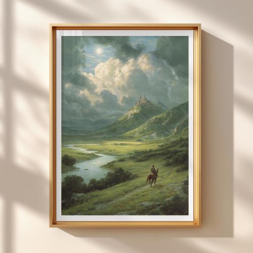 The legend of Zelda Poster | Hyrule Castle – Fantasy Watercolor Print | Magical Castle Illustration | Gaming Decor