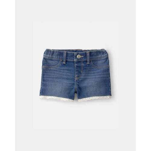 Baby Girl Eyelet Trim Denim Shorts - Dark Wash - OshKosh B'gosh | Carter's
