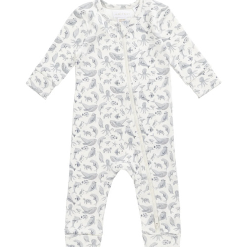 Organic Cotton Reese Zip Onepiece - Sea Life – Jamie Kay USA