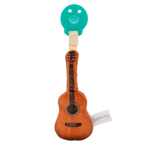 Baby Boy and Girl Silicone Pacifier with Detachable Western Plush Toy Holder, Guitar