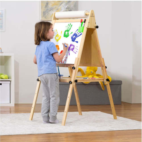 Toddler Kitchen Stool & Montessori Chalkboard Desk | 4-in-1 Convertible Helper Tower