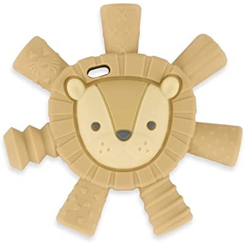 Itzy Ritzy - Ritzy Teether for Molars - Massages Sore Gums & Reaches Back Molars - Silicone Baby Teething Toy with Multiple Textures & Flexible Design - Teething Relief for 3 Months & Up (Lion)