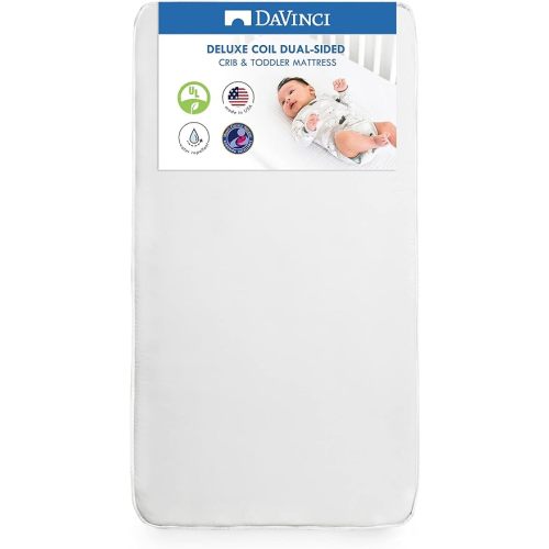 Davinci Premium 2-Stage Crib & Toddler Mattress, Firm Support, Lightweight, Removable Cover, Greenguard Gold Certified, CertiPUR-US® Certified