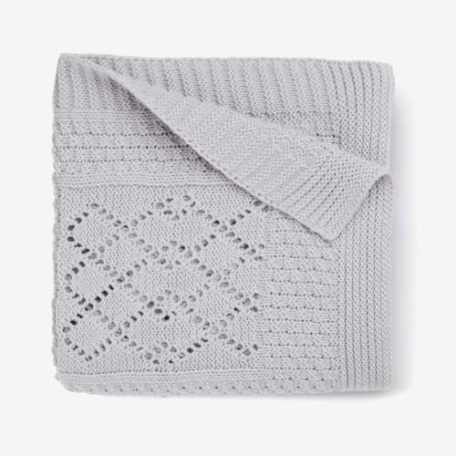 Gray Seed Knit Cotton Baby Blanket
 – Elegant Baby