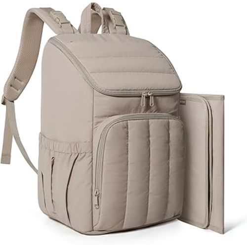 BAGSMART Diaper Bag Backpack, Large Baby Diaper Bag, Quilted Puffy Baby Bag for Mom with Quick-access Insulated Pockets, Lightweight Versatile Travel Backpack
