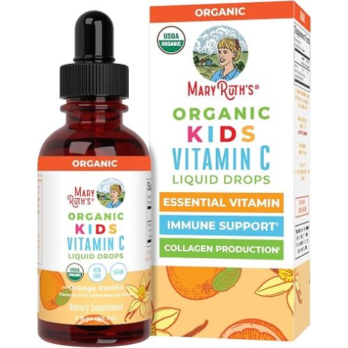 MARYRUTH'S USDA Organic Kids Vitamin C Drops, Immune Support, 2 oz