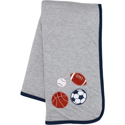 Lambs & Ivy Hall of Fame Sports Jersey/Faux Shearling Cozy Baby Blanket