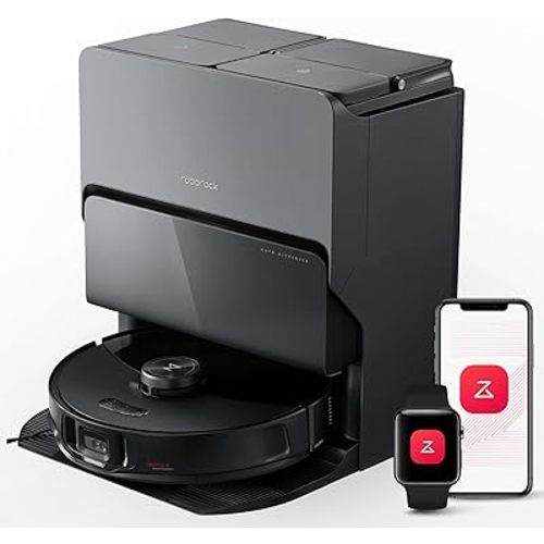 roborock S8 MaxV Ultra Robot Vacuum & Sonic Mop, 10000 Pa Suction, Corner to Edge Deep Cleaning, Hot Air Self-Drying, Auto Empty & Refill, Detergent Dispenser, Obstacle Avoidance, Black