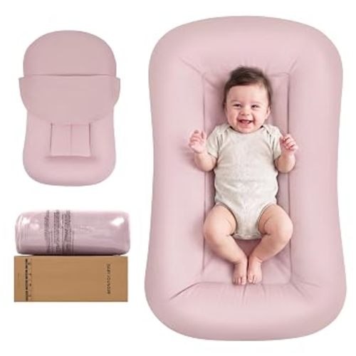 Baby Lounger, Infant Nest for Newborn Supervised Awake Use (Navy Blue)