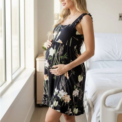 Grace Maternity Labor Delivery & Nursing Gown in Black – Angel Maternity USA