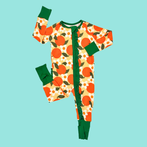 Tangerine Premium Ruffle Romper