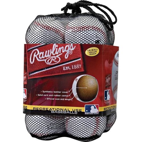 Rawlings | Official League Recreational Use Practice Baseballs | Youth | Bag of 12 | OLB3BAG12 | 12 Count