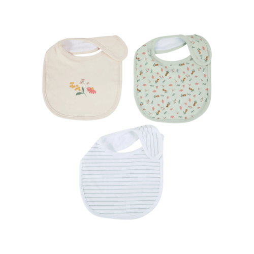 Anko 3 Pack Organic Cotton Bibs - Flora