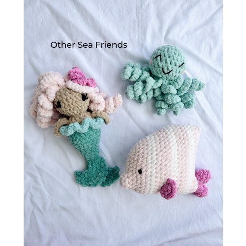 Lollie the Mermaid, Handmade Mermaid Toy, Crochet Mermaid, Custom Mermaid Doll, Mini Mermaid Stuffie, Toddler Toy