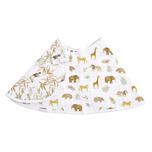 aden + anais Essentials Burpy Bib, 100% Cotton Muslin, Soft Absorbent 4 Layers, Multi-Use Burp Cloth and Bib, 22.5" X 11", Single, Tanzania