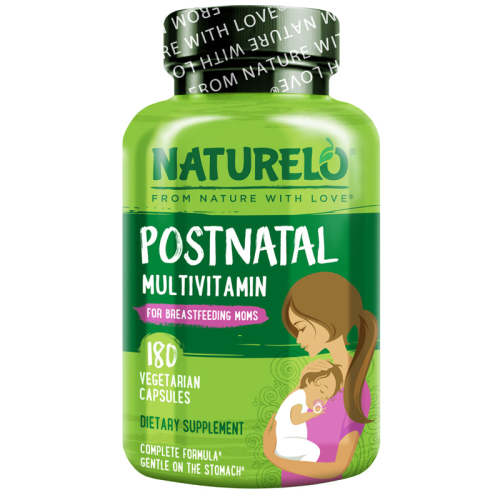 NATURELO Postnatal Multivitamin - Supplement for Breastfeeding Women - Plant-Based Vitamin D, Folate, Gentle Iron - for Nursing Mother, Baby - Post Natal Lactation Support (180 Count (Pack of 1))