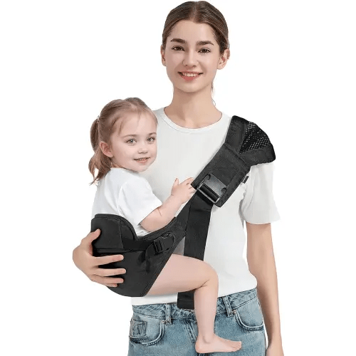 Toddler Sling Carrier, Toddler Carrier Sling Easy to Use (7-30lbs), Baby Sling Hip Carriers with Backrest, Black