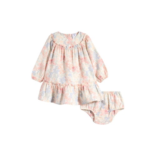 Long Sleeve Cotton Gauze Dress & Bloomers