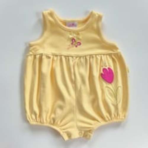 Vintage Carter’s Baby Girl Yellow Butterfly Tulip Bubble Romper 6M