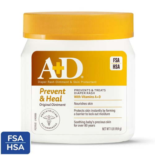 A+D Original Diaper Rash Ointment, 1lb Tub, All Skin Types HSA/FSA Eligible