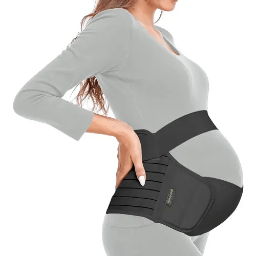 ChongErfei Maternity Belt, Pregnancy 3 in 1 Support Belt for Back/Pelvic/Hip Pain, Maternity Band Belly Support for Pregnancy Belly Support Band (M: Fit Ab 35.5"-47.3", Black)