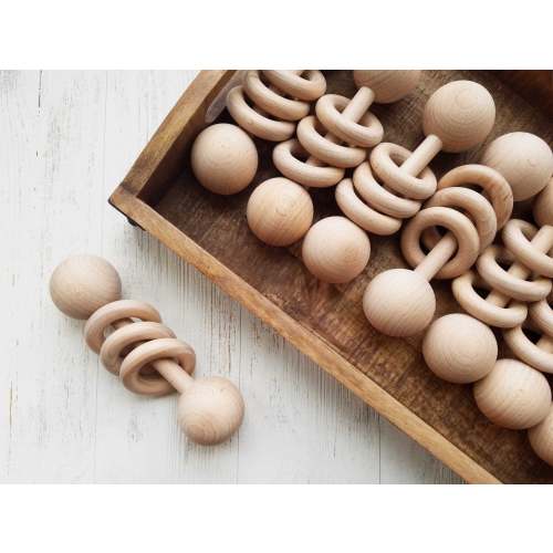 Classic Wooden 3 Ring Rattle Marcus
