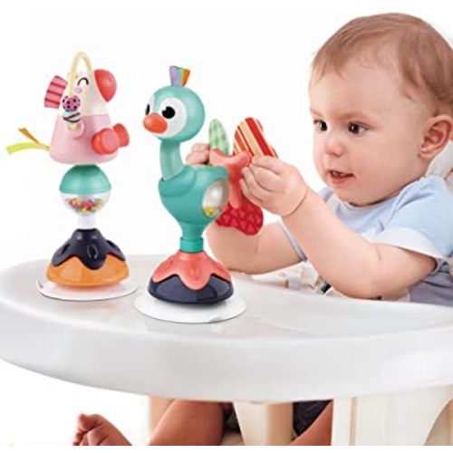iPlay, iLearn Baby Rattles Set, Infant High Chair Toys W/Suction Cup, Grab N Spin, Interactive Development Baby Tray Toy, Newborn Gifts for 6, 9, 12, 18, 24 Months, 1 2 Year Olds, Boys Girls Kids