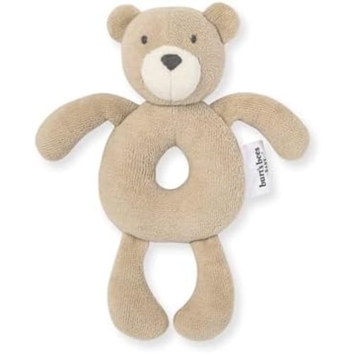 Burt's Bees Baby Unisex Infant Rattle Toy, Nursery Sensory Animal Plush Made with 100% Organic Cotton Shell and Polyester Fill, Sweet Bear, Bunny, or Dog Stuffed Animals for Babies