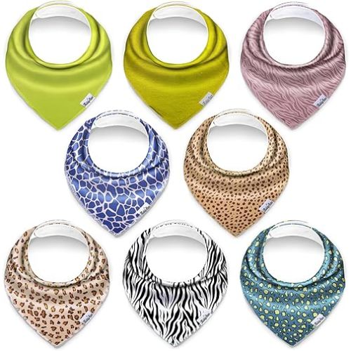 Organic Cotton Baby Bibs for Boys & Girls – Soft, Absorbent Teething & Drool Bibs - Adjustable Snaps for Toddlers