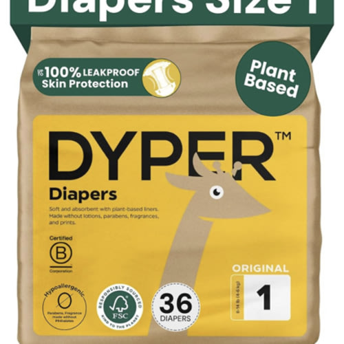 DYPER - Size 1 (36 Diapers)