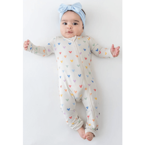 Zippered Romper in Pastel Mickey Mouse (Newborn)