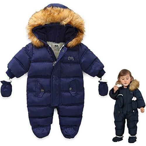 UVIPC Baby Winter Snowsuit Toddler Winter Suit Outwear Hooded Snow Outfit Footie Snow Suit for 3-24M