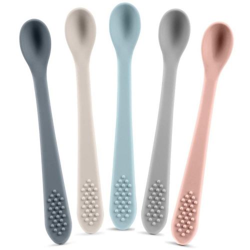 Baby Spoons - Infant Spoons First Stage - Silicone Baby Spoon For Self Feeding - First Stage Baby Feeding Spoon Set Gum Friendly - BPA Free
