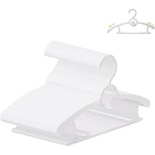 50 Pack Baby Hangers, 11"-14" Adjustable Infant Hanger, Non-Slip Kids Hanger, Space Saving Plastic Hangers for Girl Boy Toddler Kids Child (White)