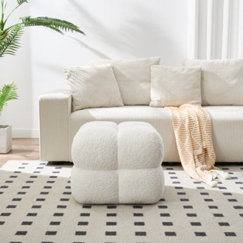 Latitude Run® Robertas 20.9" Tufted Square Footstool Ottoman & Reviews | Wayfair