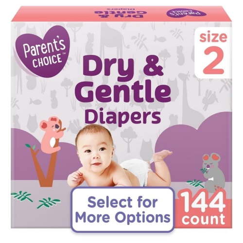 Dry & Gentle Diapers Size 2, 144 Count (Select for More Options)