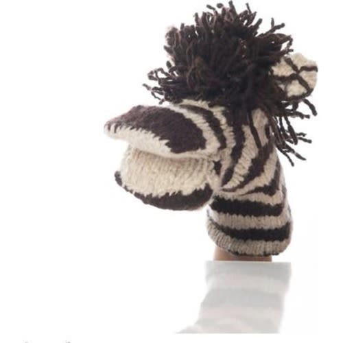 Organic Wool Knit Hand Puppet | Zachary the Zebra, Medium