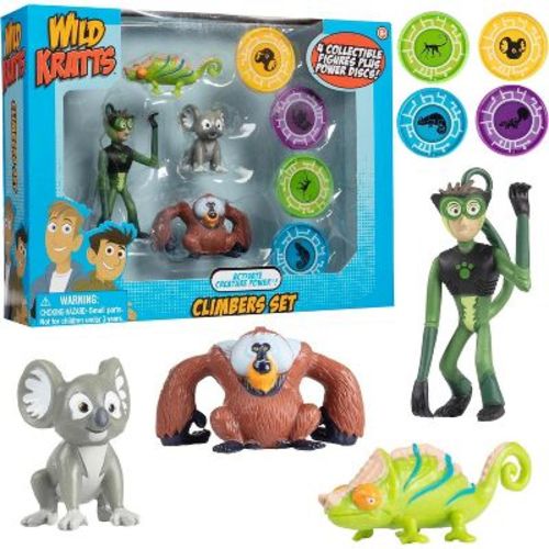 Wild Kratts Climbers Action Figure Collectible Figures & Discs (8pc) With 4 Creature Power Discs +4 Animals - Officially Licensed Toys for Children-